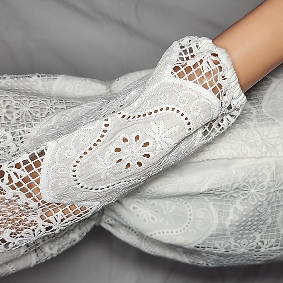 Etcetera Spring 2022 White Lace Dress 3/4 Sleeve‎ Pockets Size 2 - Picture 8 of 16